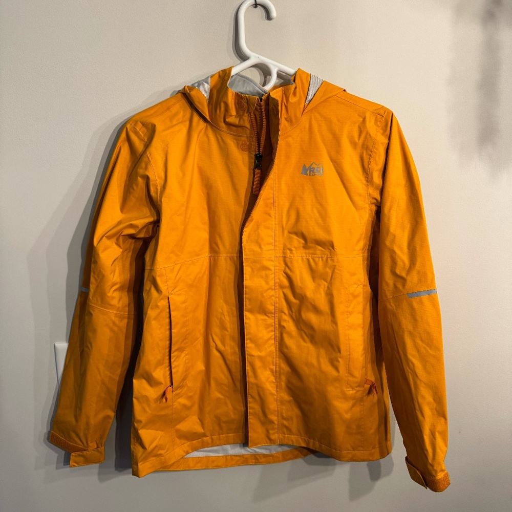 REI Unisex Kids Rain Jacket - Orange - Large (12)